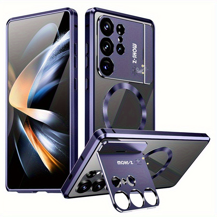 Étui de protection magnétique double face en verre HD avec système de verrouillage pour Samsung S25 Ultra