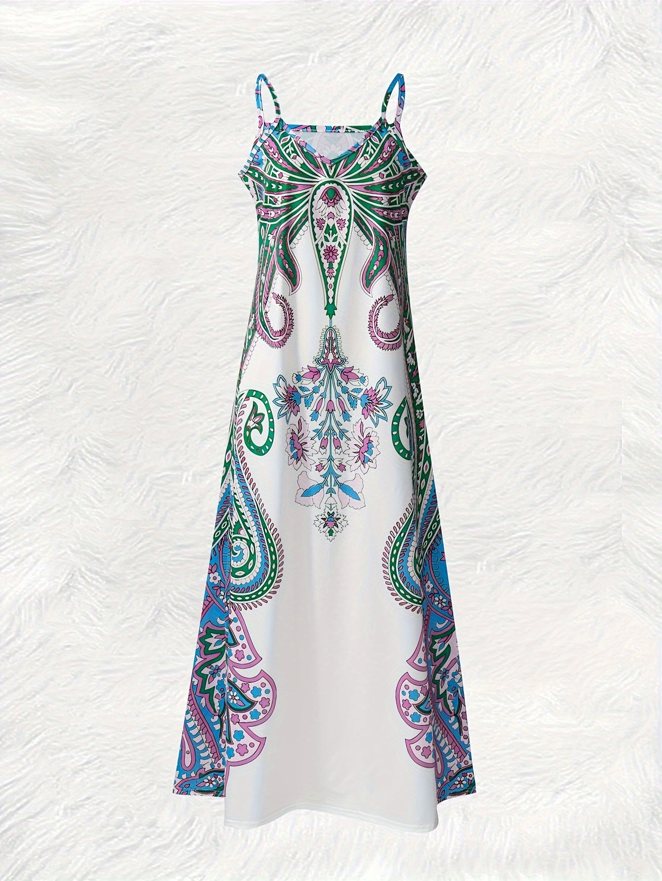 Robe camisole imprimé floral et col en V, robe décontractée sans manches - Topdecheztop.fr