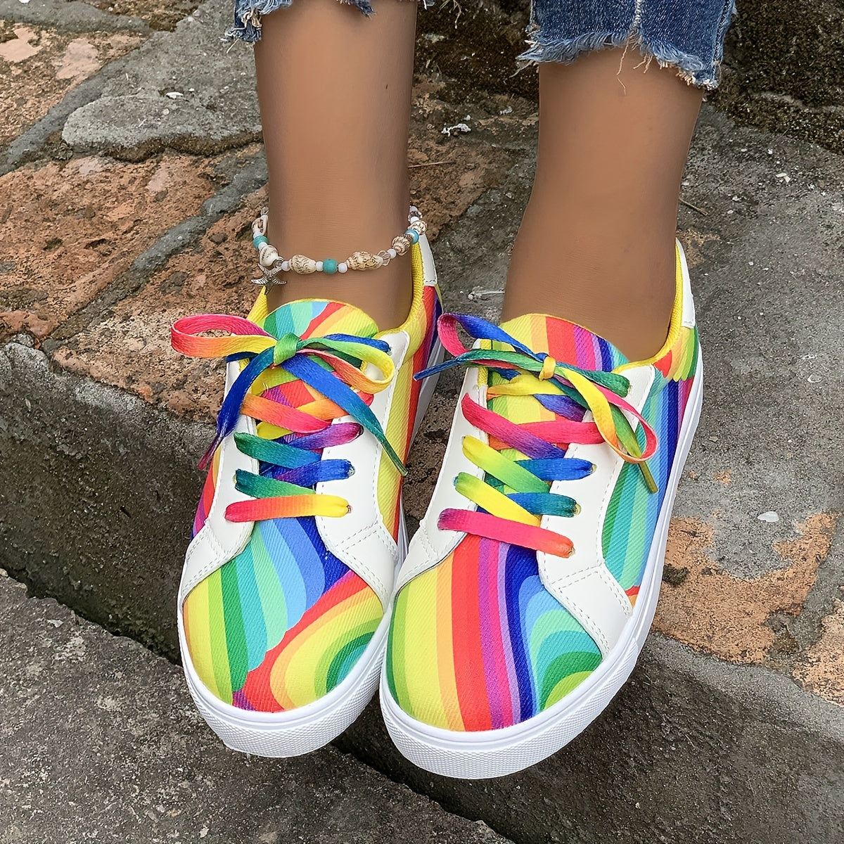 Baskets imprimé coloré pour femmes - Topdecheztop.fr