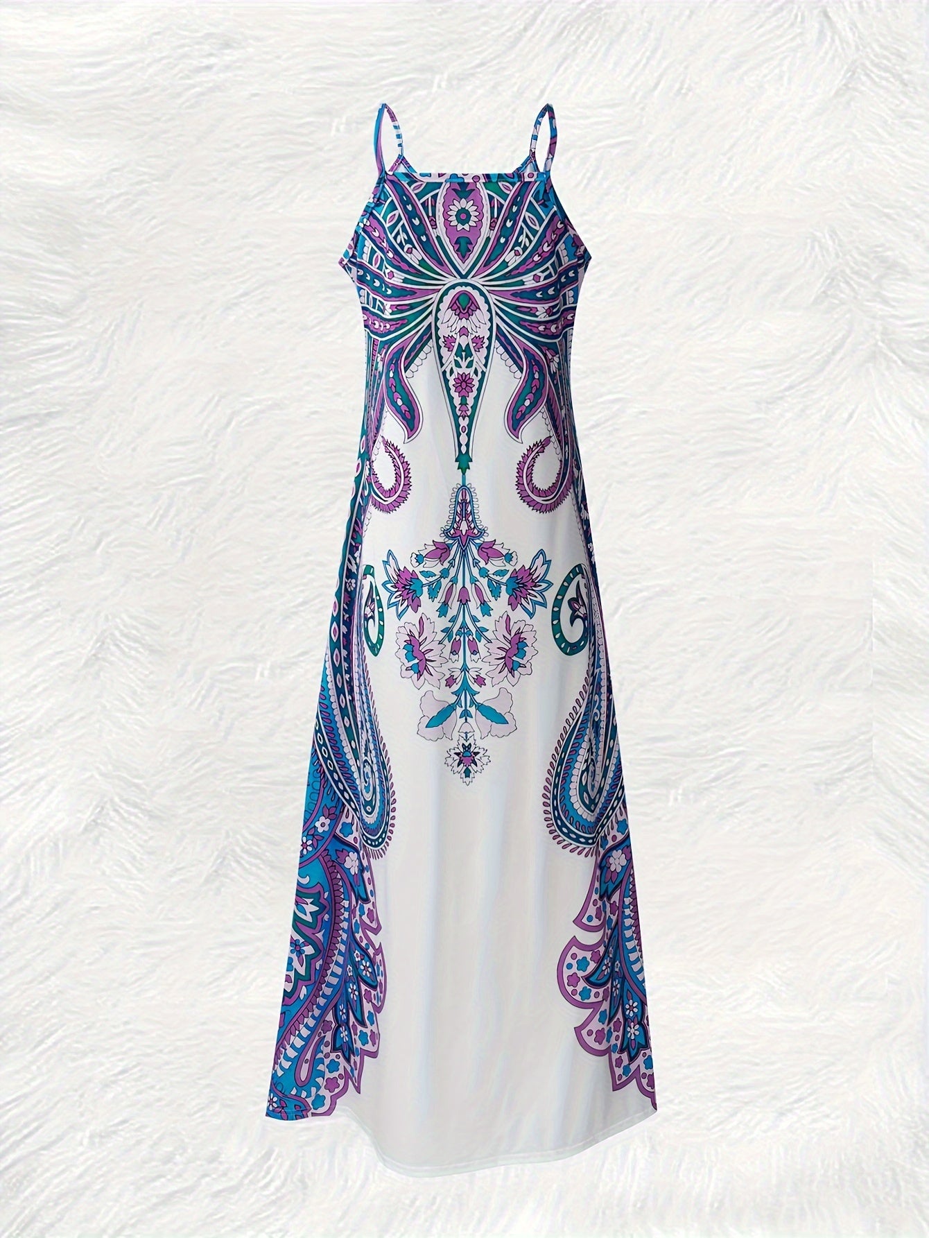 Robe camisole imprimé floral et col en V, robe décontractée sans manches - Topdecheztop.fr