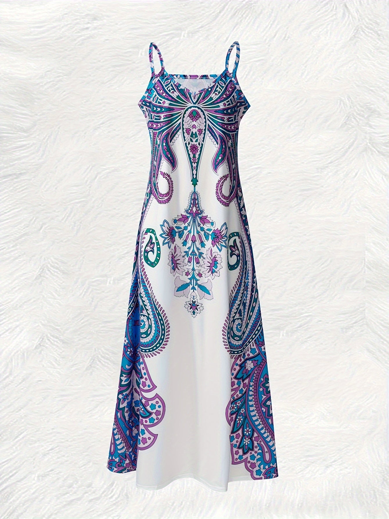 Robe camisole imprimé floral et col en V, robe décontractée sans manches - Topdecheztop.fr