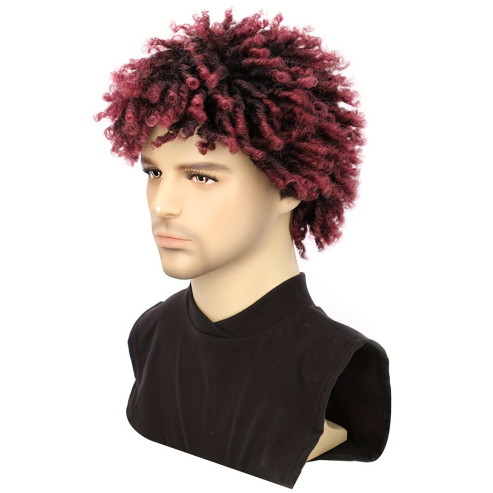 Perruque dreadlocks Saisity pour homme - Perruque synthétique courte afro