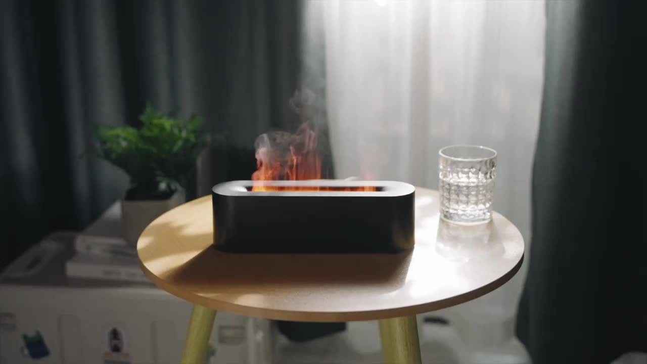 1pc Flame Aroma Diffuser Humidifier, Upgraded 7-Color Flame Essential Oil Diffuser for Home, Bedroom, Office & Yoga Studio with Timer and Auto Shut-off Function, 150ml Capacity