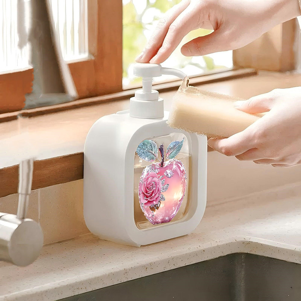 Distributeur de savon décoratif en verre avec pompe pour salle de bain