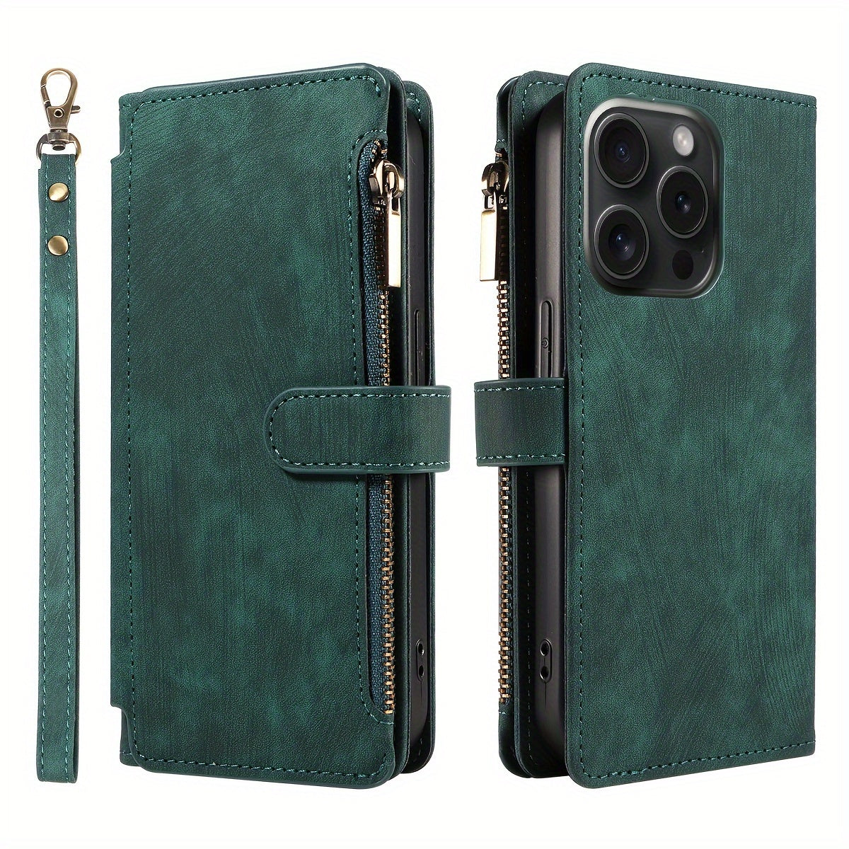 Étui portefeuille rétro en similicuir