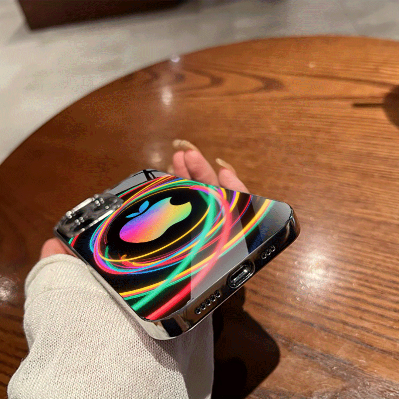 Coque de téléphone élégante et tendance en verre électrolytique fluo