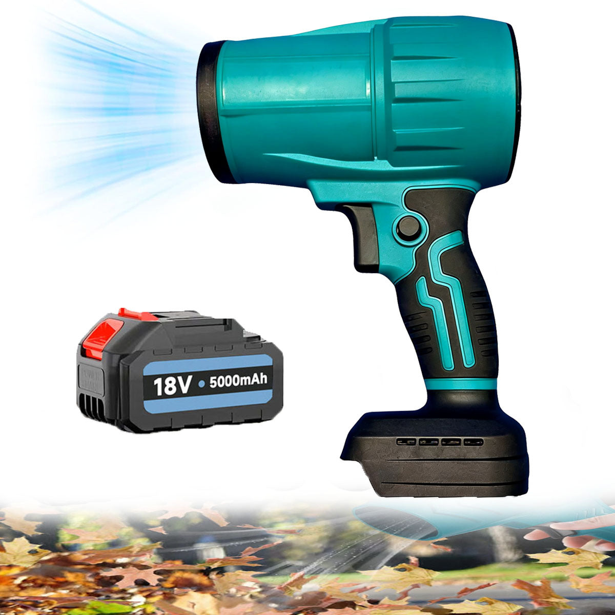 Souffleur de feuilles sans fil, souffleur de poussière électrique, souffleur d'air portable avec 1 batterie