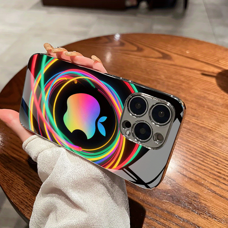 Coque de téléphone élégante et tendance en verre électrolytique fluo