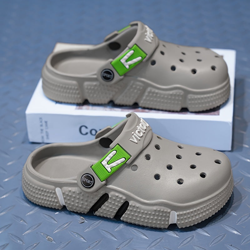 Victory Youngsters' Breathable Clogs - Comfortable, Non-Slip EVA Sandals for Boys & Girls, Durable for Indoor/Outdoor Use, All-Season Footwear in Black, Gray, White, Indoor Outdoor Clogs|Slipon Clogs|Durable Youngsters's Sand - Topdecheztop.fr