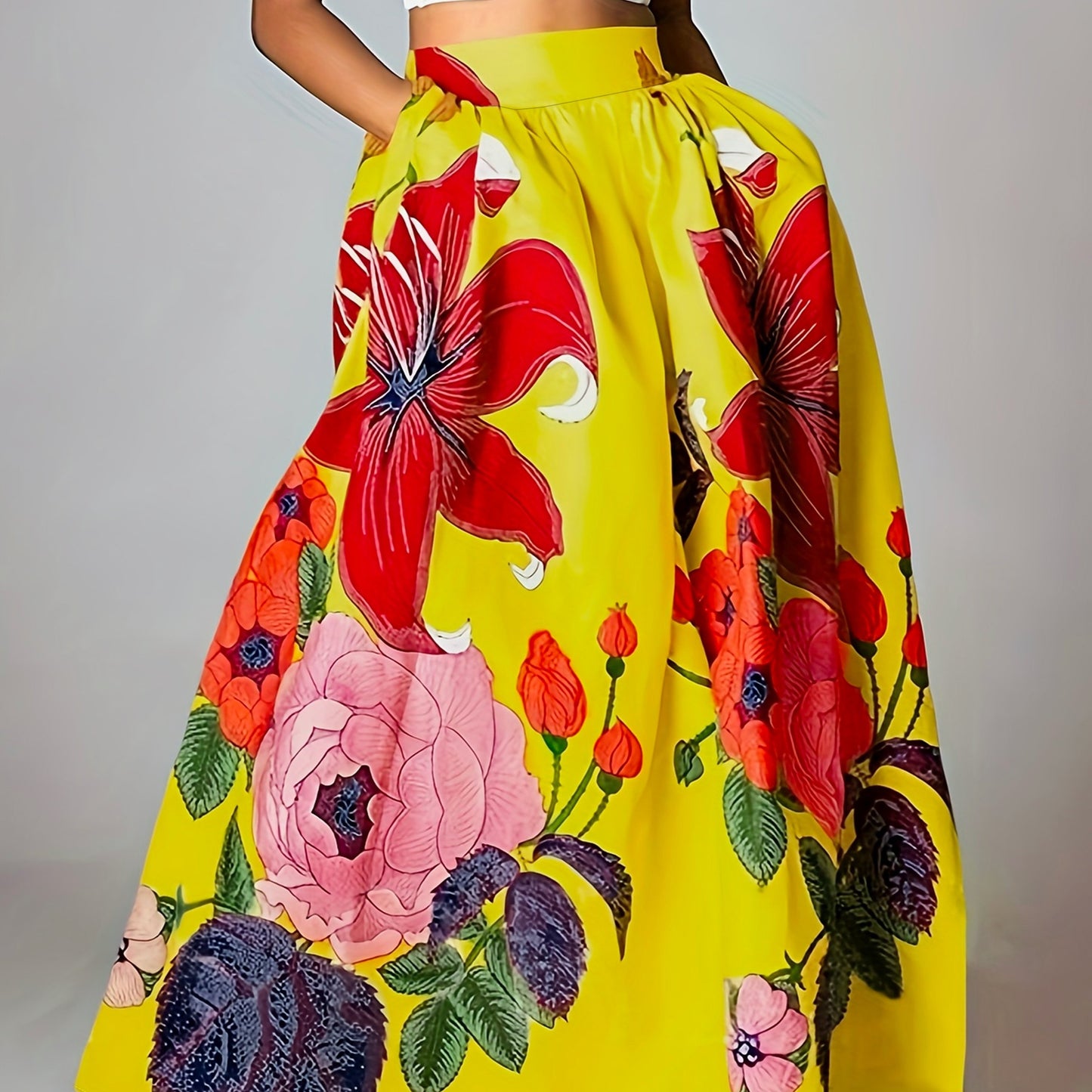 Jupe longue , imprimé, floral - Topdecheztop.fr