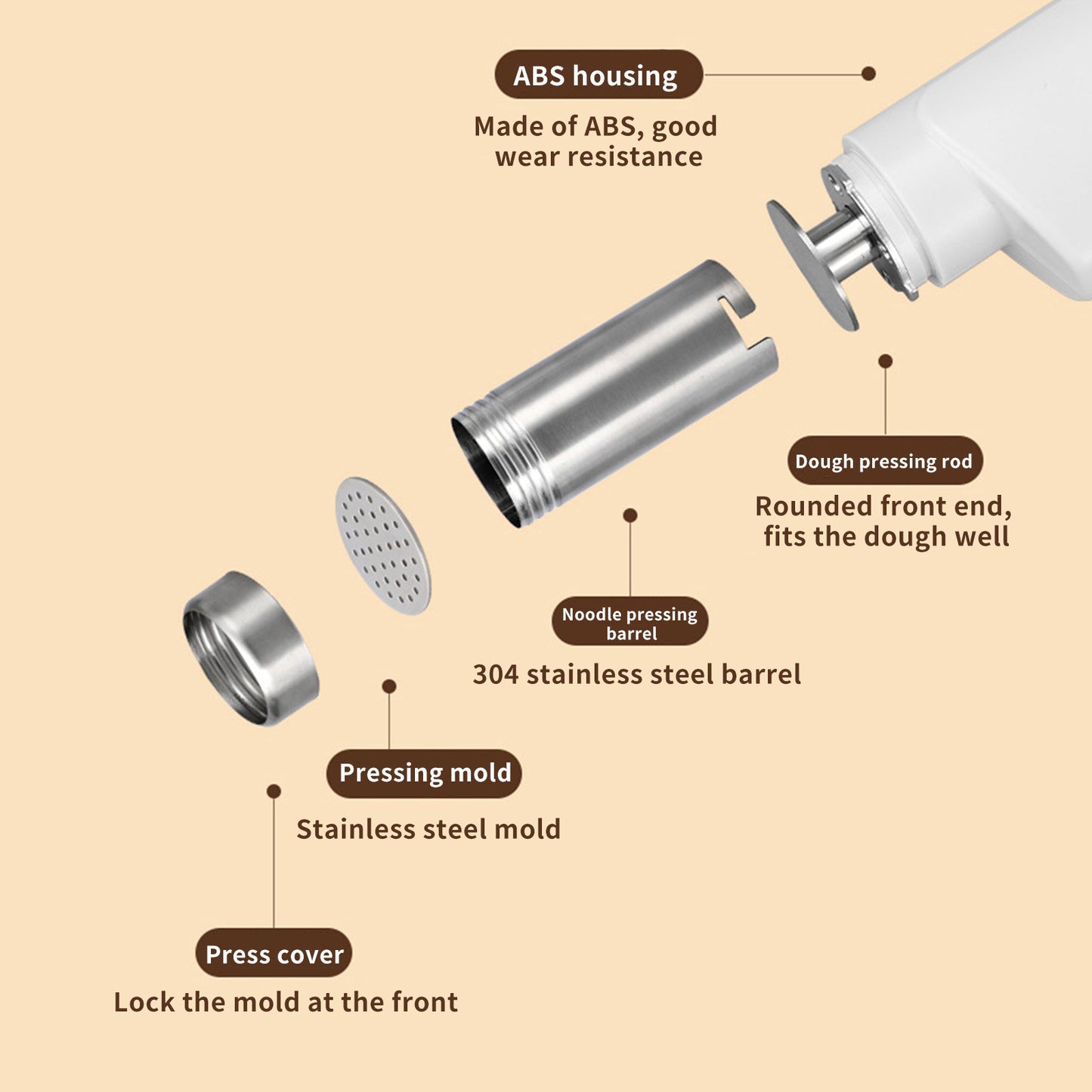 Presse à nouilles électrique sans fil, chargement USB