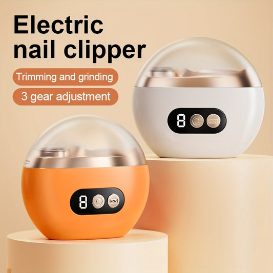 Coupe-ongles électrique intelligent 2 en 1, outil de manucure et de polissage