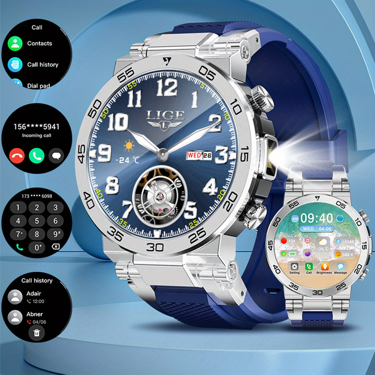 LIGE Nouvelle Montre Connectée Mode Homme Écran 3,89 cm