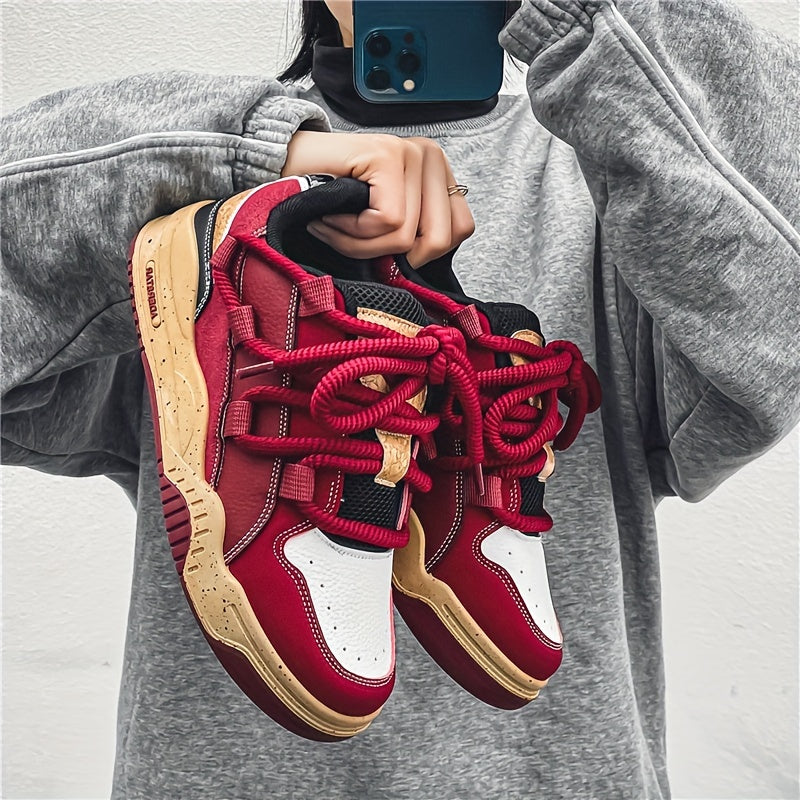 Women's Casual Lace Up Sneakers, Platform Soft Sole Walking Skate Shoes, Comfort Low-top Daily Footwear - Topdecheztop.fr