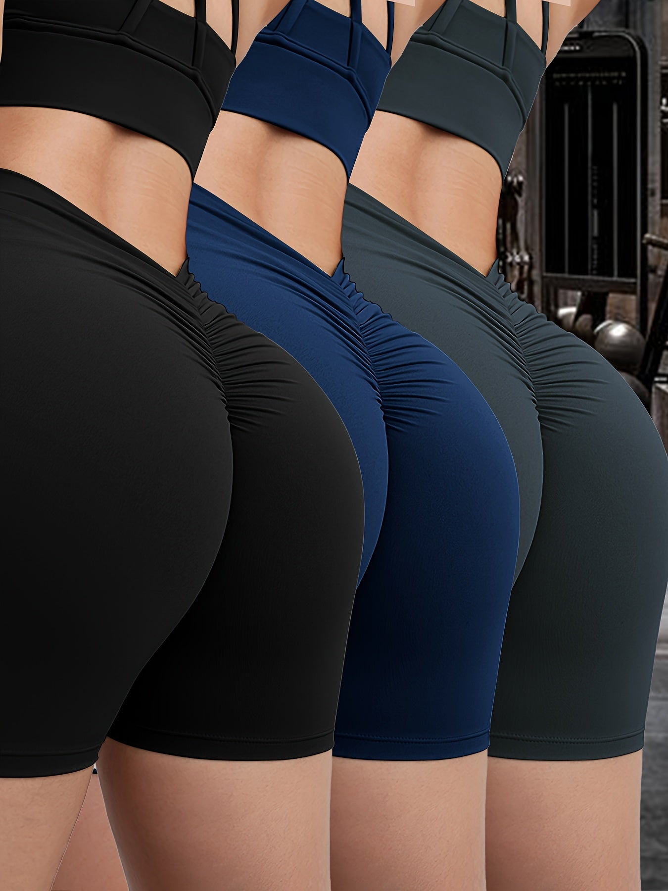 Lot de 3 shorts d'entraînement taille haute avec effet gainant - Topdecheztop.fr