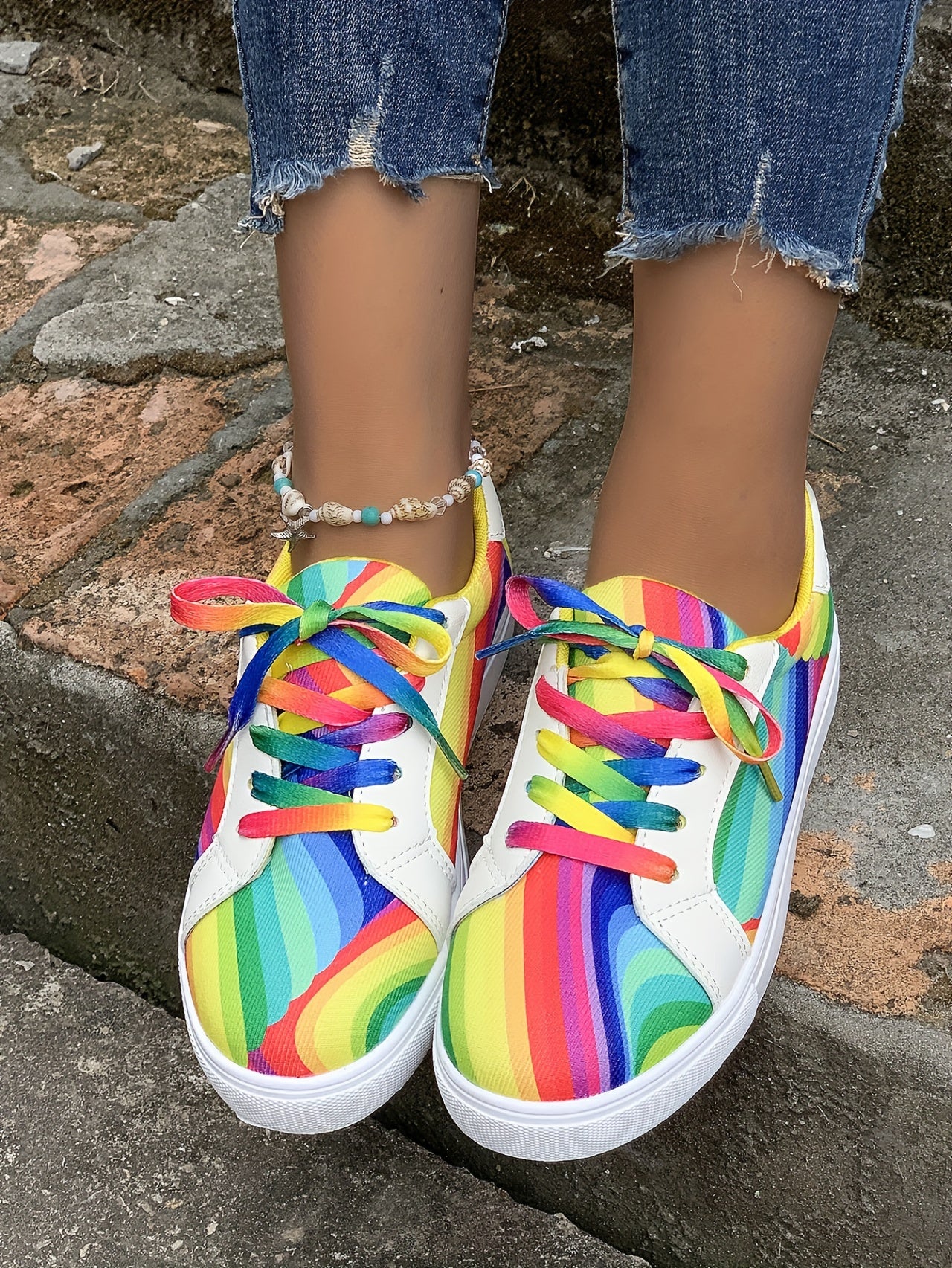 Baskets imprimé coloré pour femmes - Topdecheztop.fr