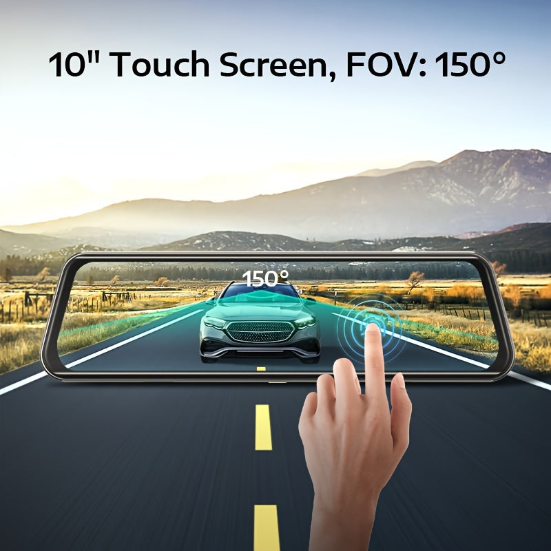 Rétroviseur 10'' à écran tactile complet, double caméra