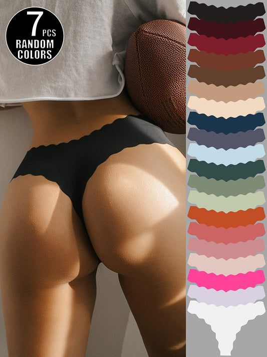 Lot aléatoire de 7 strings sans coutures pour femmes