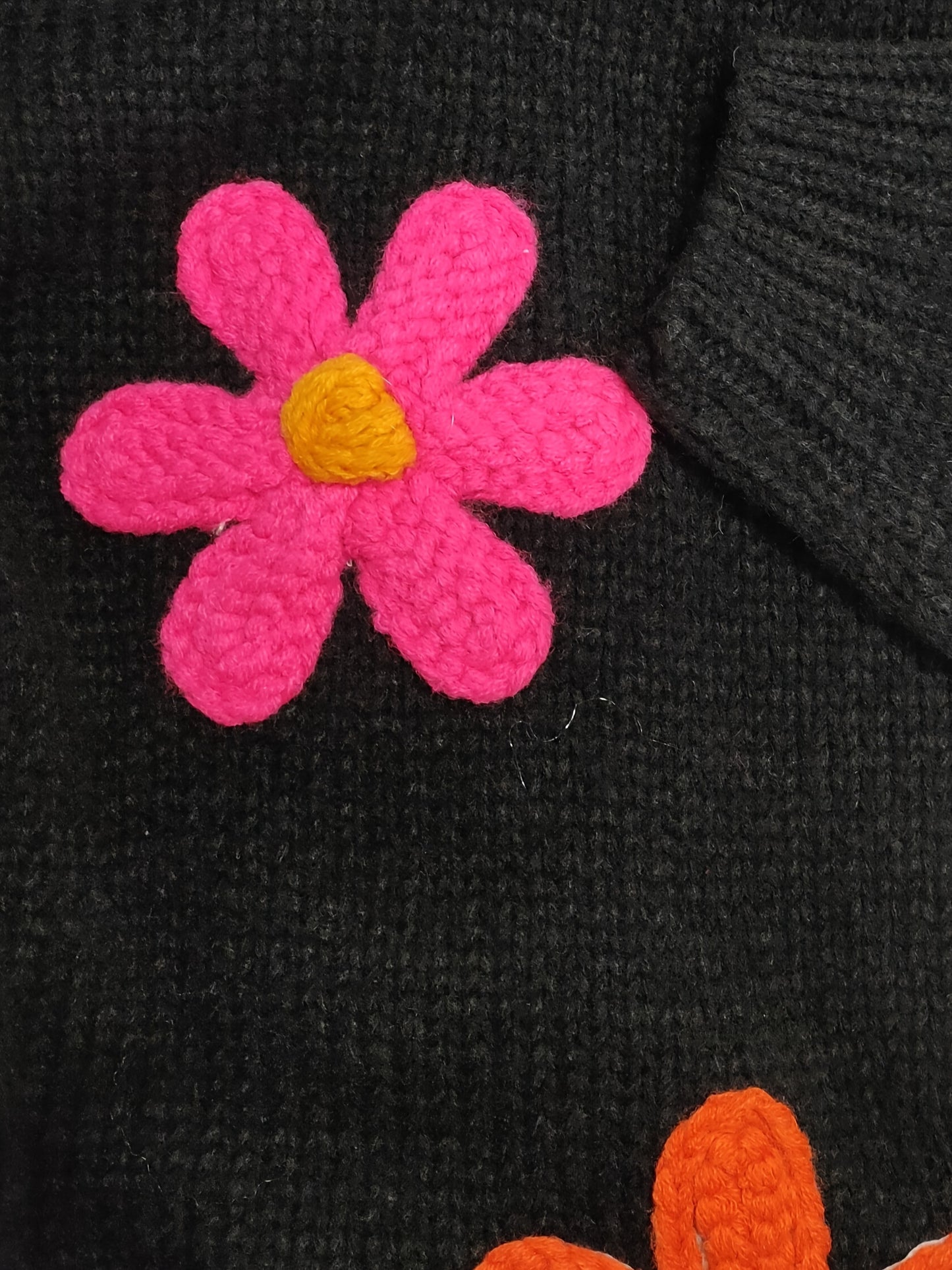 Pull en tricot à appliqués floraux grande taille