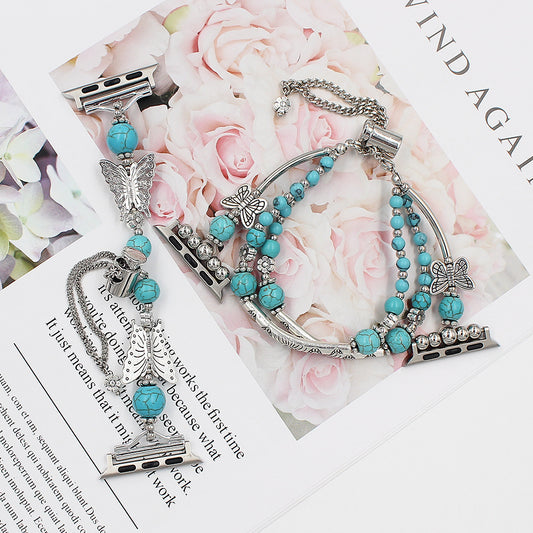 Bracelet de montre papillon turquoise - Topdecheztop.fr