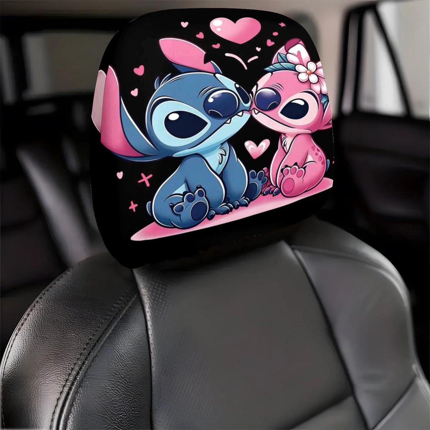 Lot de 2 housses d'appui-tête Disney à motifs Stitch et Lilo