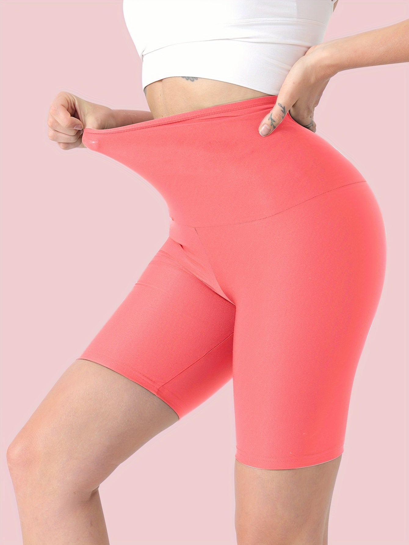 Plus Size Women's Sports Leggings, Sauna Shorts, High-waisted Yoga Pants, Suitable For Sweating Fitness Wear, Suitable For Yoga, Running, Fitness - Topdecheztop.fr