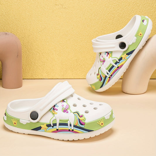 Bamenmeet Casual Cartoon Comfortable Clogs For Boys Girls, Breathable Lightweight Non-slip Clogs For Summer - Topdecheztop.fr