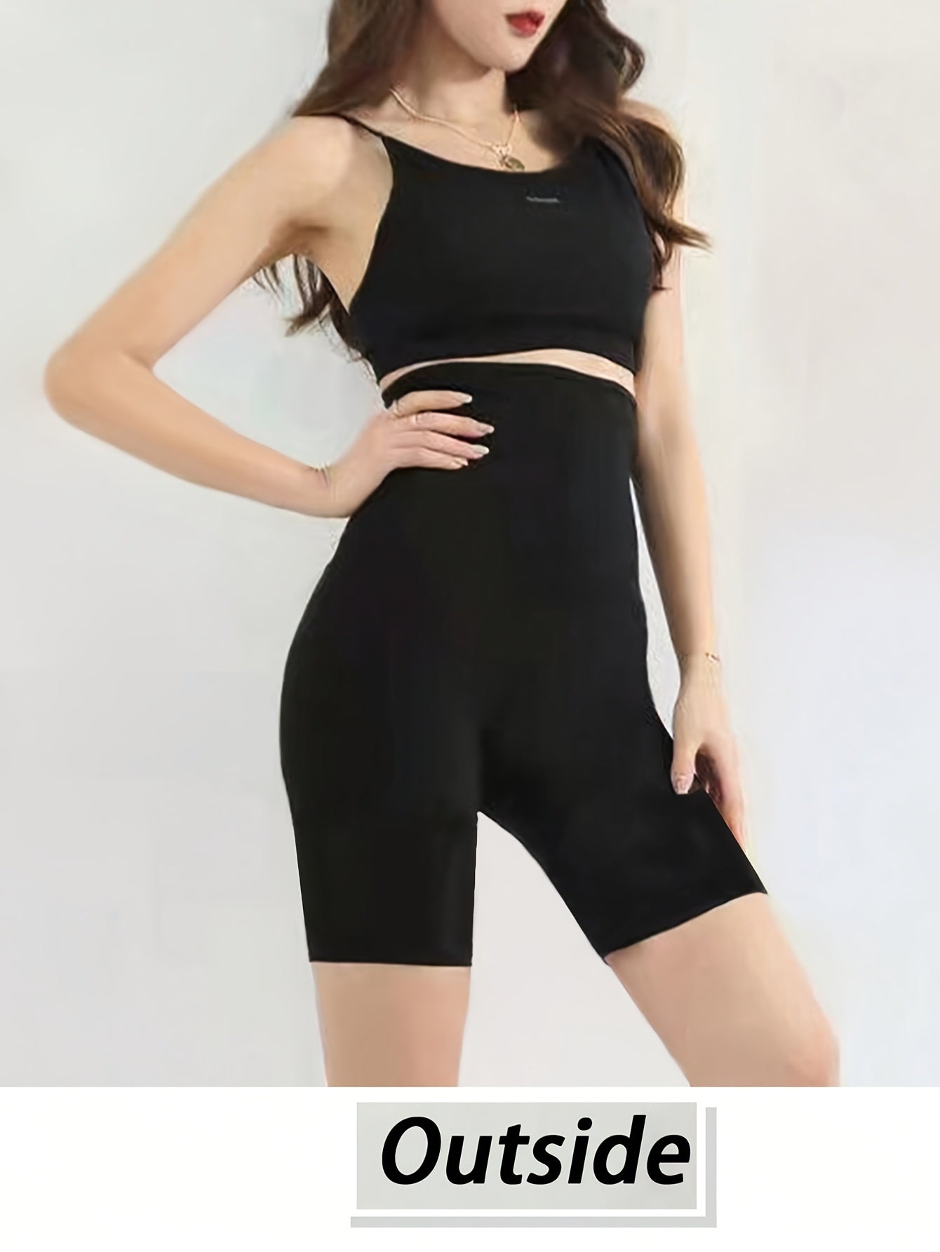 Plus Size Women's Sports Leggings, Sauna Shorts, High-waisted Yoga Pants, Suitable For Sweating Fitness Wear, Suitable For Yoga, Running, Fitness - Topdecheztop.fr