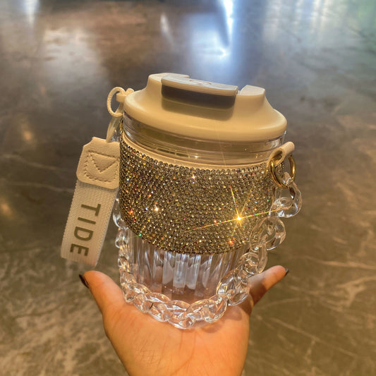 Tasse à eau; incrustée de diamants pour femme
