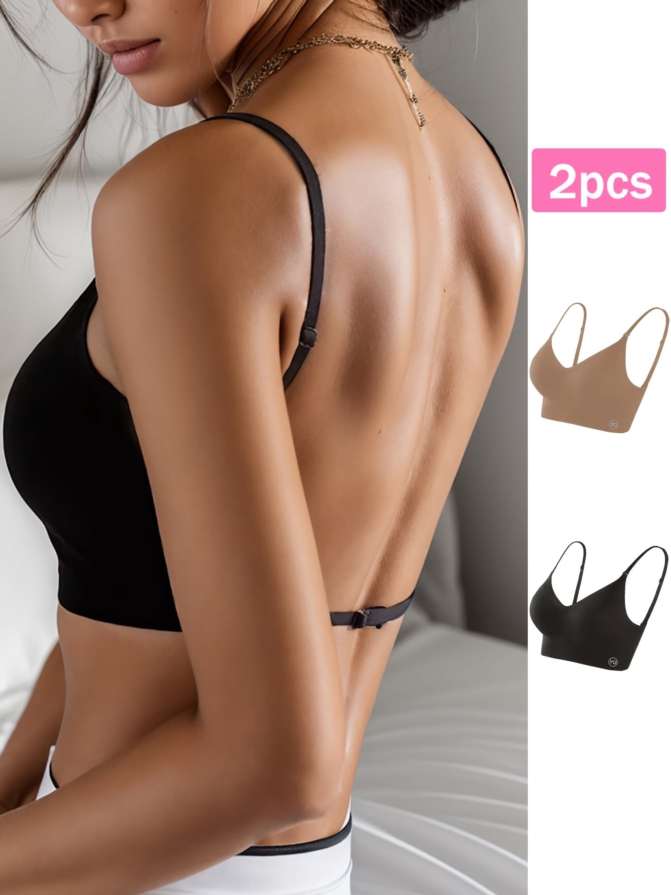 Ensemble soutien-gorge dos nu sans coutures, 2 PCS - Topdecheztop.fr
