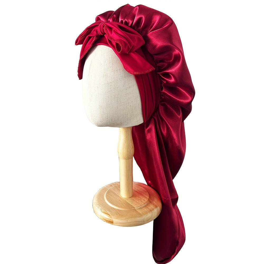 Lot de 2 bonnets de nuit extra longs en satin à nouer - Topdecheztop.fr