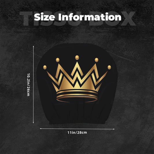 Lot de 2 housses d'appuie-tête de voiture à imprimé couronne dorée