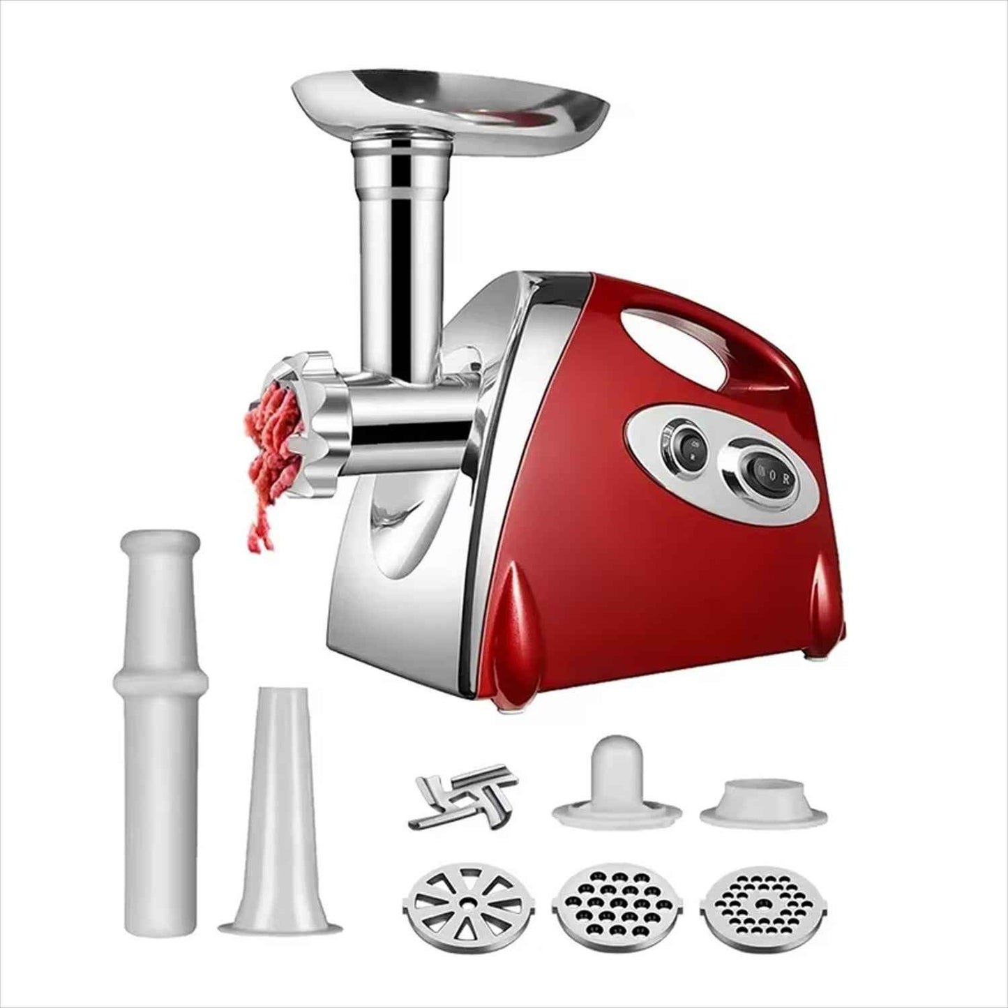 1PC Stainless Steel High Power Electric Meat Grinder, Meat Mincer Machine Household Sausage Maker, Local Warehouse | Powerful Motor, Multi-Plate Grinding, Meat Filler Tool | Russian Italian Sausage Hot Dog Maker