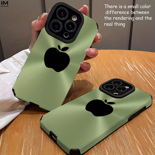 Coque de téléphone avec motif de pommes noires sur fond vert