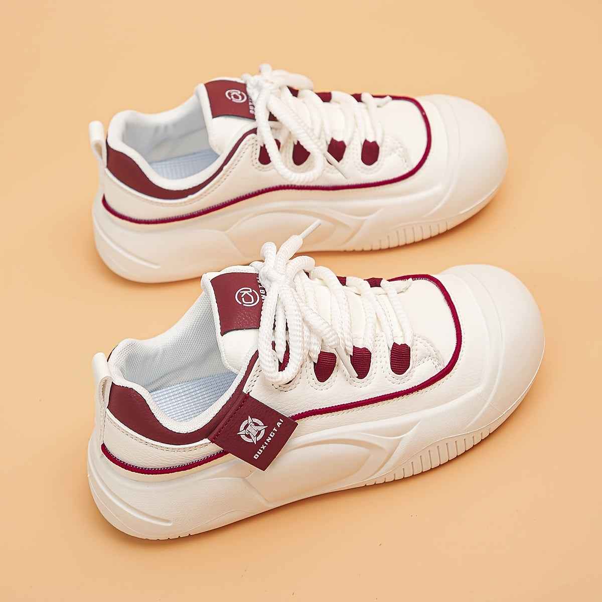Four Seasons Trendy Ins Shoes for Women, Small Size Height Increase Shoes, Student White Shoes, Thick Sole Board Shoes for Women