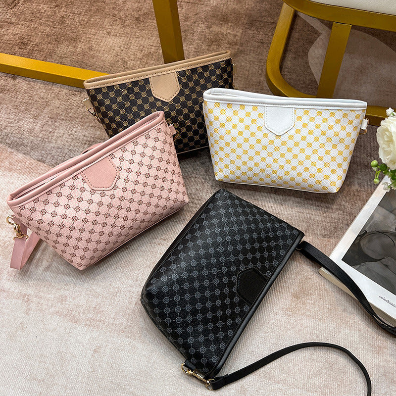 Petit sac carré à bandoulière de couleur contrastée