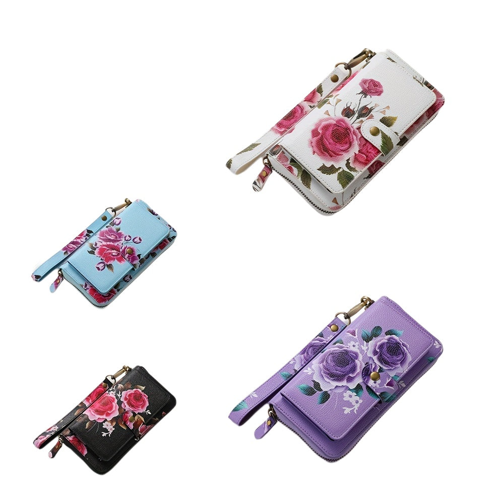 Sac à main en cuir PU à motif floral avec fermeture éclair - Topdecheztop.fr
