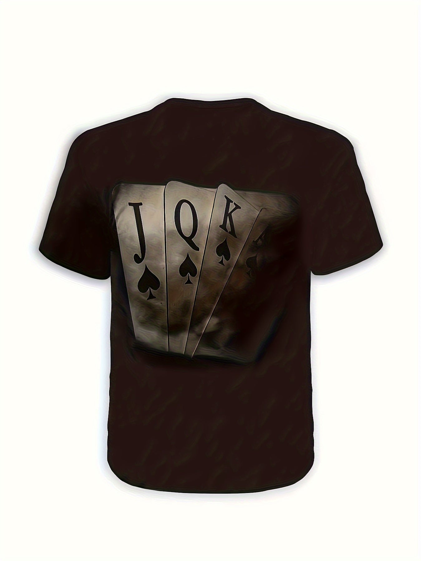 T-shirt élégant à imprimé carte, col rond, décontracté et confortable