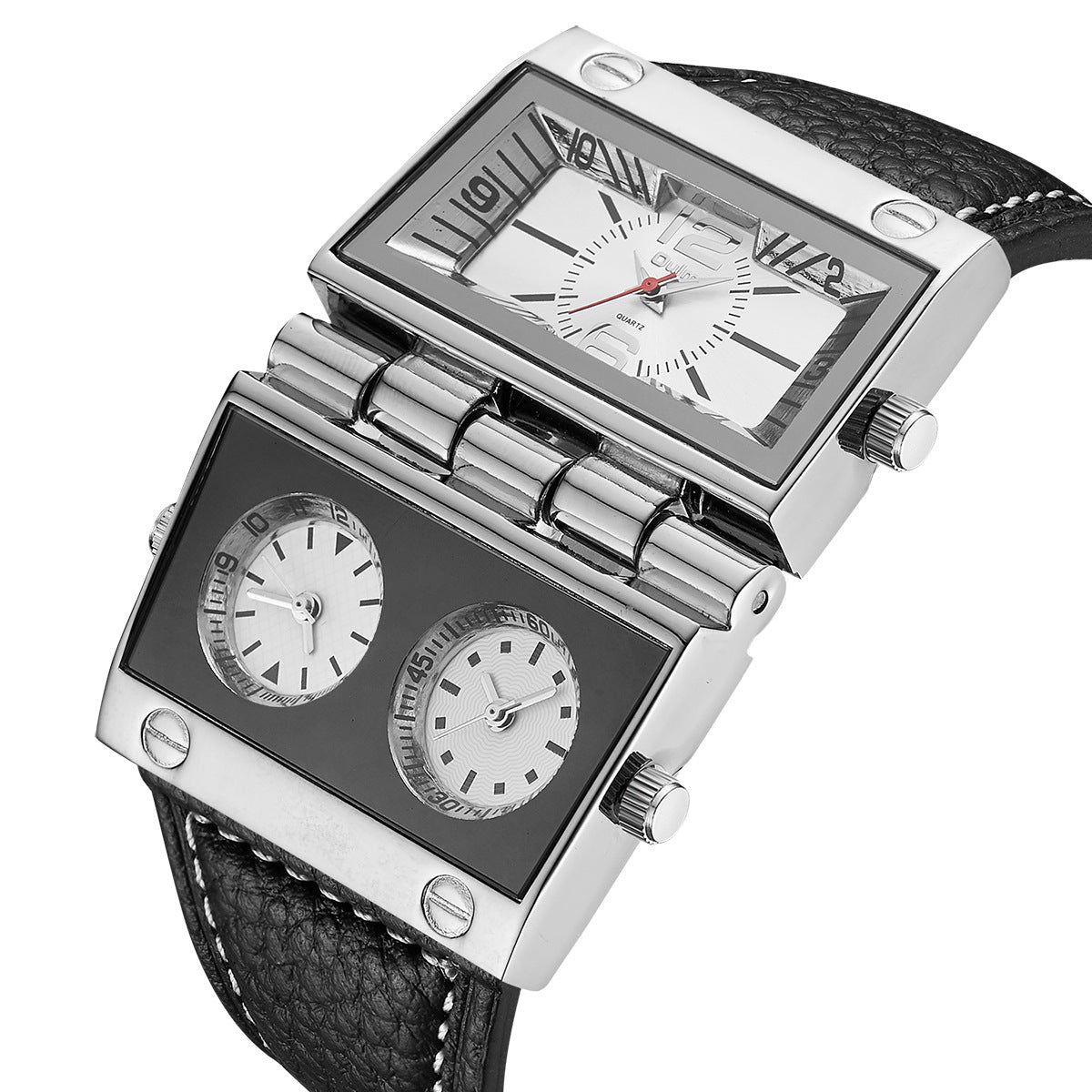 Montre homme Oulei avec bracelet en cuir - Topdecheztop.fr