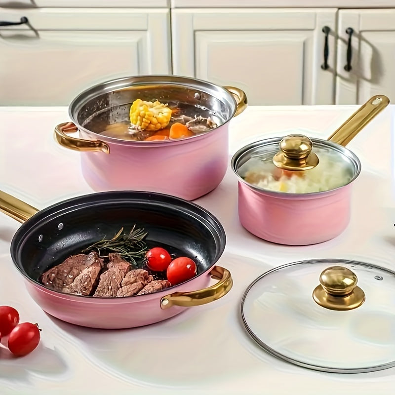 Batterie de cuisine tout-en-un en acier inoxydable 12 pièces