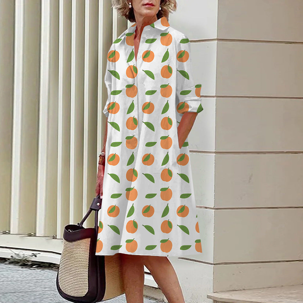 Robe-chemise ample et décontractée pour femme, imprimée numériquement en 3D