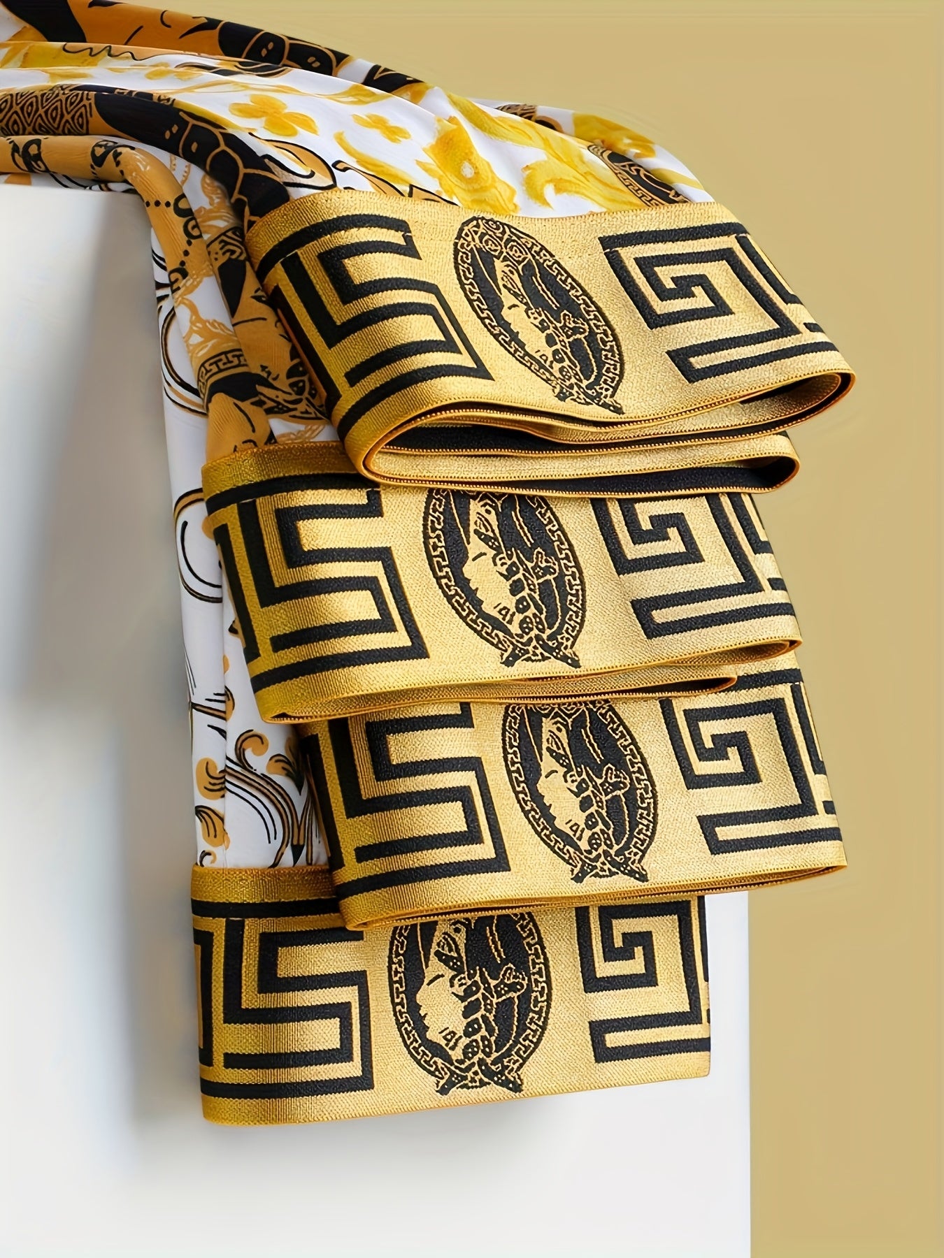 Lot de 5 boxers de luxe noirs et dorés pour homme