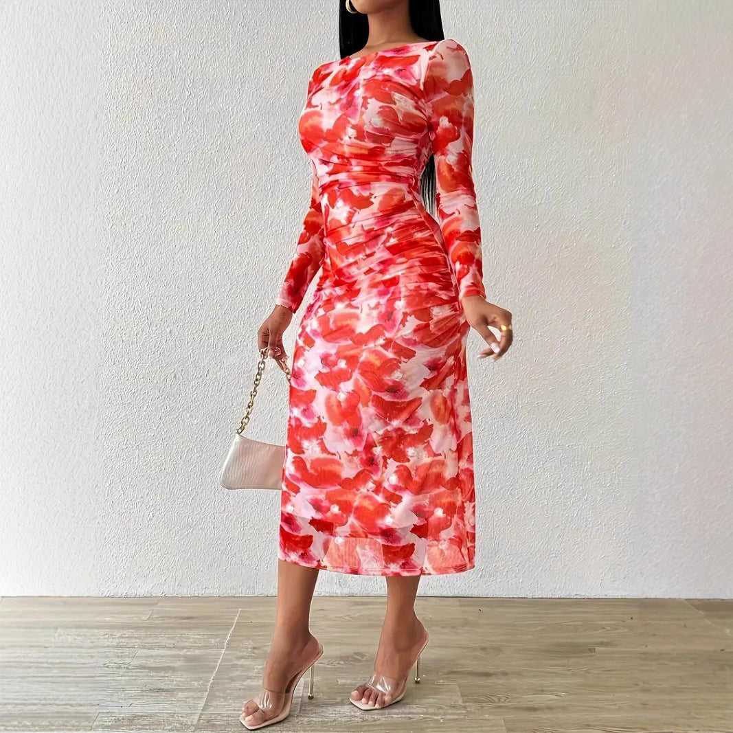 Robe cintrée imprimée pour femme, alliant élégance et style haut de gamme