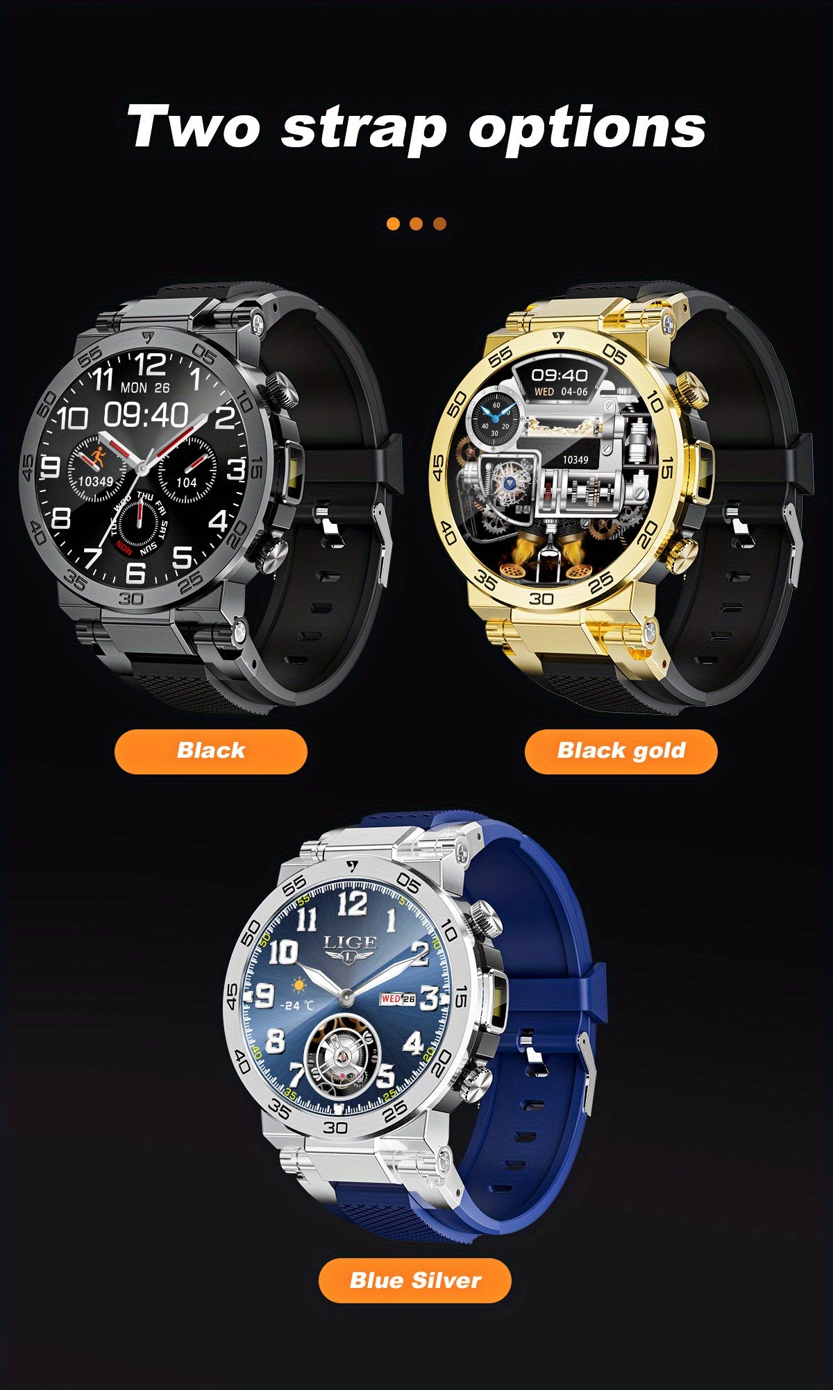 LIGE Nouvelle Montre Connectée Mode Homme Écran 3,89 cm