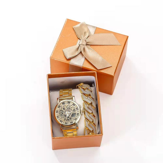 Montre mécanique creuse en acier avec cadran transparent - Topdecheztop.fr