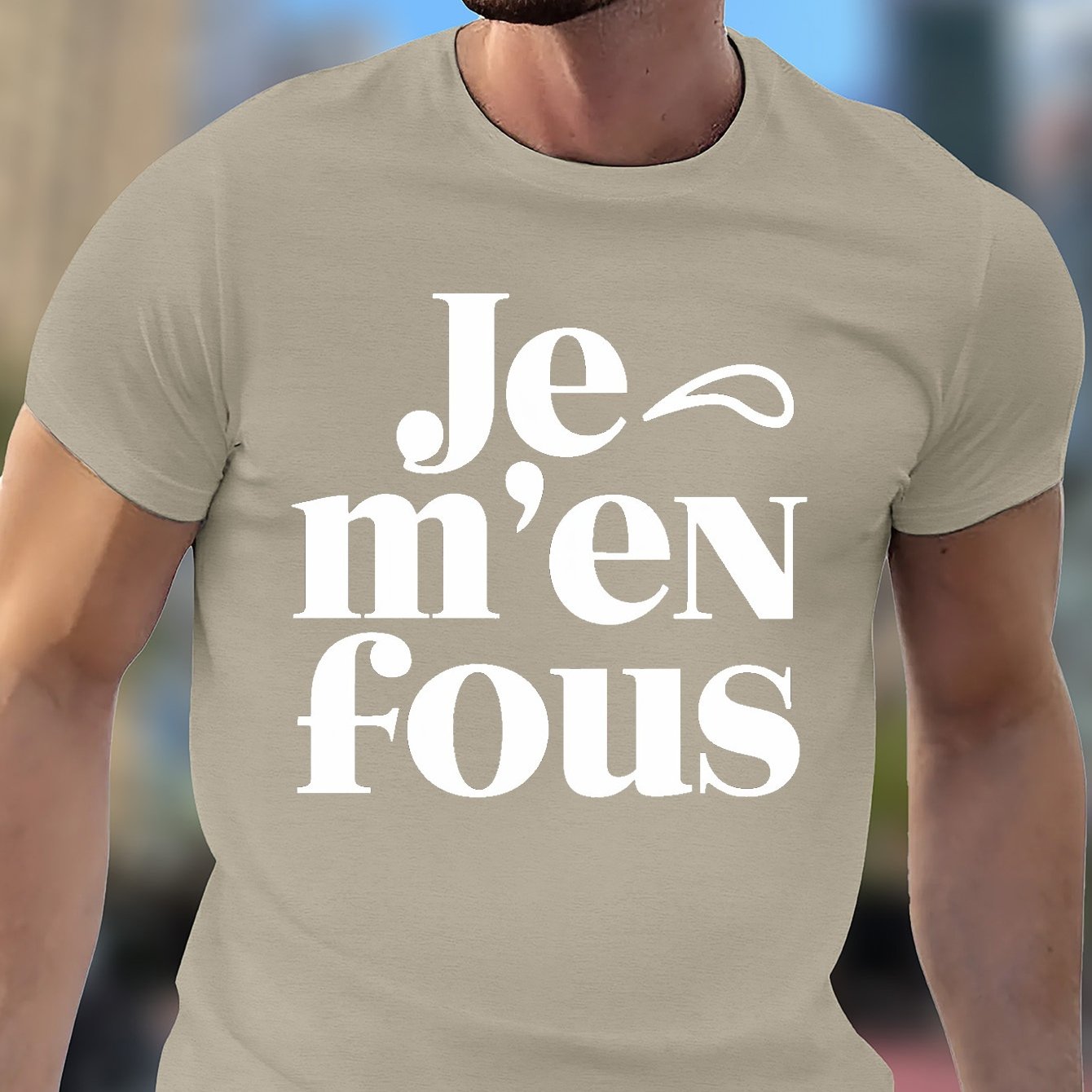 T-shirt graphique « I Don't Care » pour homme