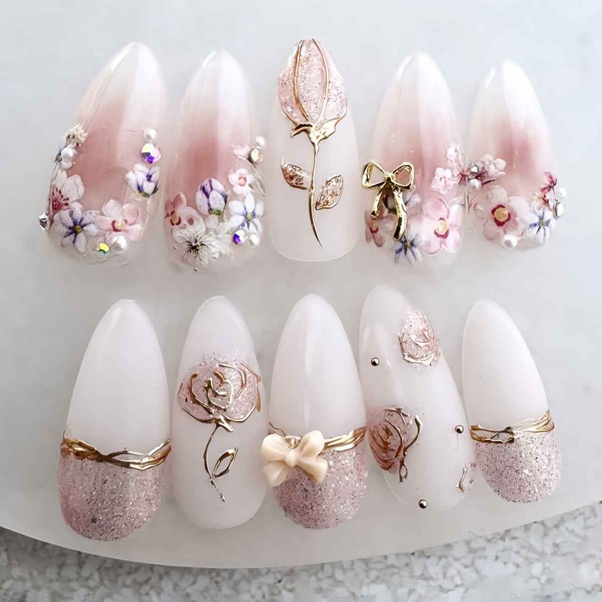 Three-Dimensional Floral Blush with a Bow And Sparkling Diamonds, Exuding a Gentle And Elegant Vibe, Suitable for Women in a Western Style, Featuring Detachable Wear.