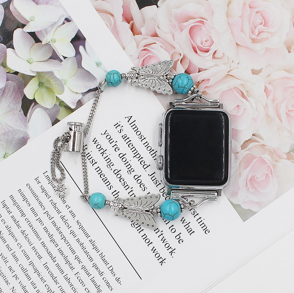 Bracelet de montre papillon turquoise - Topdecheztop.fr