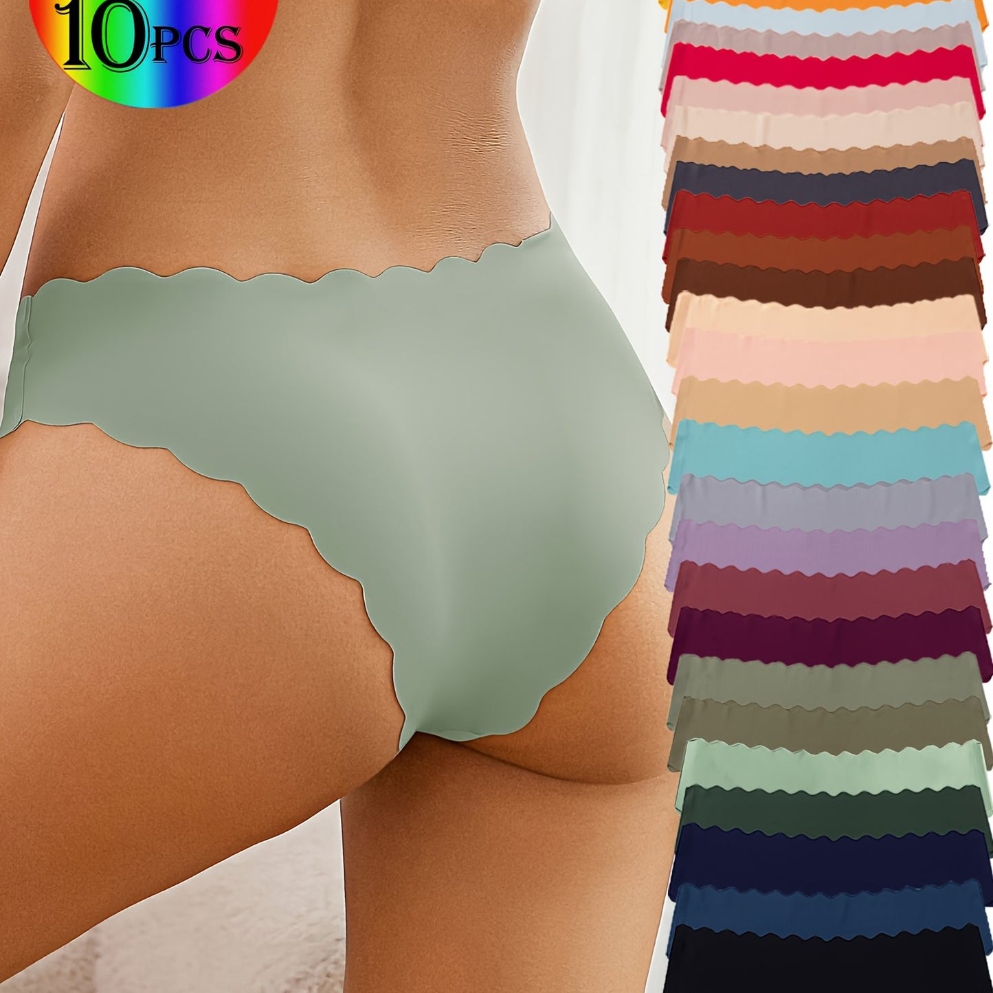 Lot de 10 Culottes Sans Coutures Femme - Style Elegant & Invisible