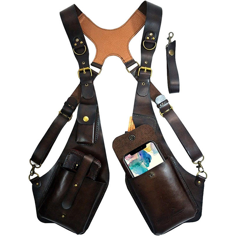 Sac à bandoulière rétro en cuir pour homme